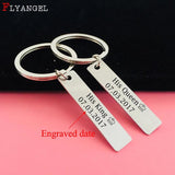 Engraved Crown Keyring Couples Valentine Keychain