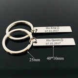 Engraved Crown Keyring Couples Valentine Keychain