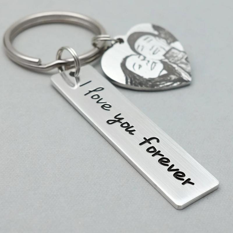 Custom Photo Key Chain Couple Anniversary Gift
