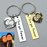 Custom Photo Key Chain Couple Anniversary Gift