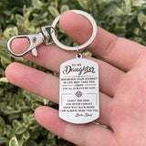 Daughter Enjoy the Ride Engraved Keychain From Dad Bag Charm