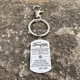 Daughter Enjoy the Ride Engraved Keychain From Dad Bag Charm