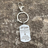Daughter Enjoy the Ride Engraved Keychain From Dad Bag Charm