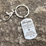 Daughter Enjoy the Ride Engraved Keychain From Dad Bag Charm