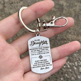 Daughter Enjoy the Ride Engraved Keychain From Dad Bag Charm