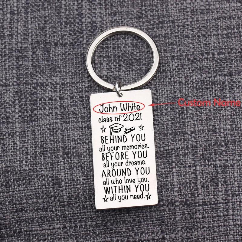 Class Of Students Keychain Personalized Name Graduation Gift for Him Her