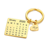Custom Calendar Keychain with Name & Heart Date