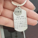 Custom Initials Calendar Keychain for Couples