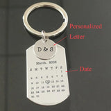 Custom Initials Calendar Keychain for Couples