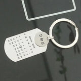 Custom Initials Calendar Keychain for Couples