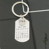 Custom Initials Calendar Keychain for Couples