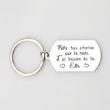 Personalized Papa French Name Key Ring