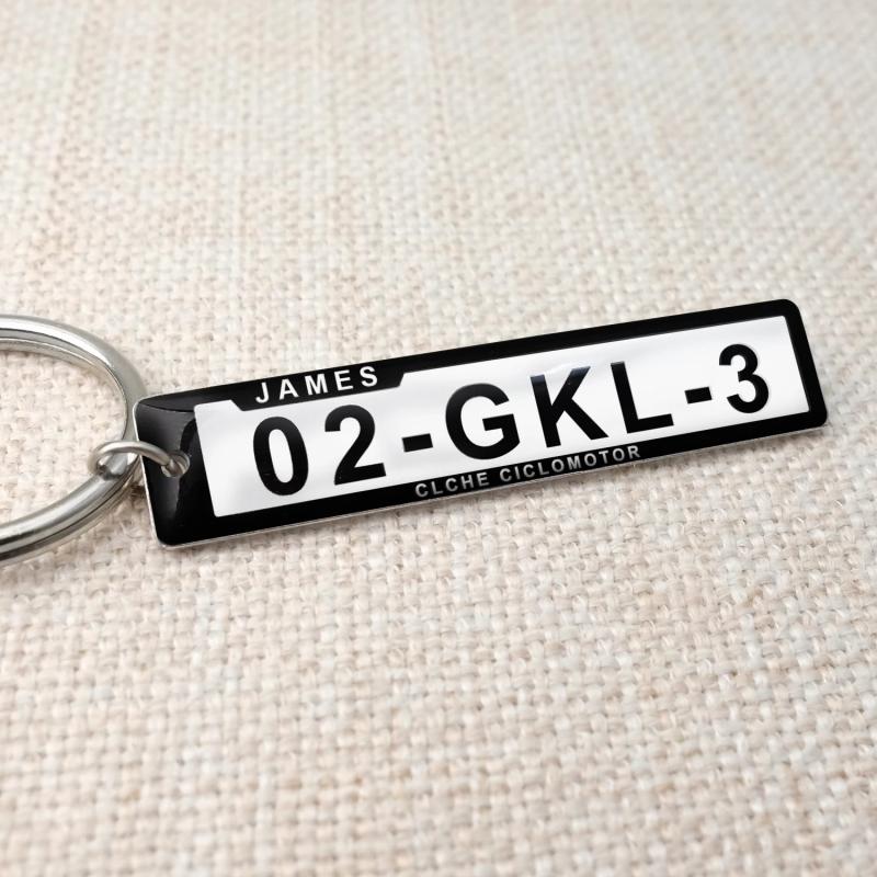 Personalized Number Plate Keychain Car Key Ring Anti-lost Keyring