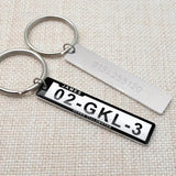 Personalized Number Plate Keychain Car Key Ring Anti-lost Keyring