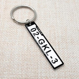 Personalized Number Plate Keychain Car Key Ring Anti-lost Keyring