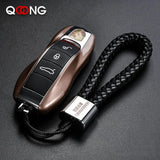 Leather Rope Lanyard Key Chain Hand Woven Key Rings Couple Auto Gift
