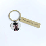 Customized Photo Keychain Stainless Steel Key Ring Gift