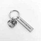 Customized Photo Keychain Stainless Steel Key Ring Gift