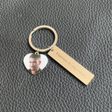 Customized Photo Keychain Stainless Steel Key Ring Gift
