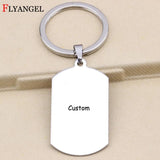 Dog Tag Keychain DIY Text Letter Name Keyring Lover Couples Bag Car Jewelry