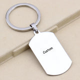 Dog Tag Keychain DIY Text Letter Name Keyring Lover Couples Bag Car Jewelry