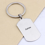 Dog Tag Keychain DIY Text Letter Name Keyring Lover Couples Bag Car Jewelry