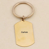 Dog Tag Keychain DIY Text Letter Name Keyring Lover Couples Bag Car Jewelry