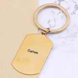 Dog Tag Keychain DIY Text Letter Name Keyring Lover Couples Bag Car Jewelry