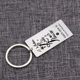 Mother Is Like a Flower - Unique Stainless Steel Keychain & Keyring