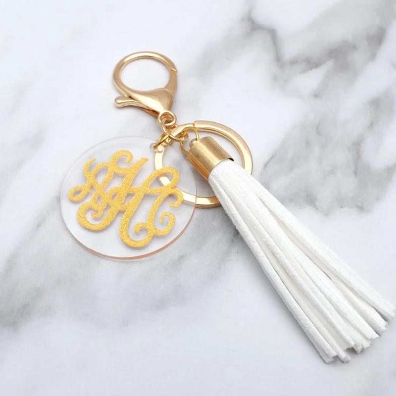 Monogram Initials Keychain Tassel - Bridesmaid Gift