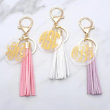 Monogram Initials Keychain Tassel - Bridesmaid Gift
