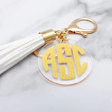 Monogram Initials Keychain Tassel - Bridesmaid Gift
