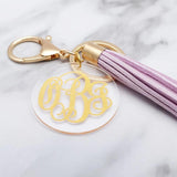 Monogram Initials Keychain Tassel - Bridesmaid Gift
