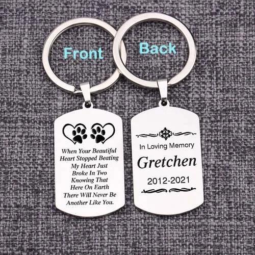 Personalized Memorial Keychain with Life Years, Name Keyrings