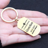 Personalized Memorial Keychain with Life Years, Name Keyrings