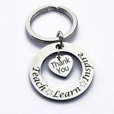 Teacher Appreciation Keychain: Teach Learn Inspire Engraved Keyring