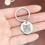 Personalized Stainless Steel Pet Photo Necklace Keychain