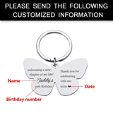 Personalized Butterfly Keychain Engraved Birthday Gift Keychain