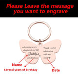 Personalized Butterfly Keychain Engraved Birthday Gift Keychain