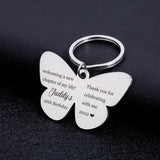 Personalized Butterfly Keychain Engraved Birthday Gift Keychain