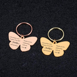 Personalized Butterfly Keychain Engraved Birthday Gift Keychain