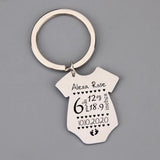 Personalized Baby Stats Keychain - Birth Details Keepsake