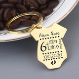 Personalized Baby Stats Keychain - Birth Details Keepsake