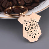 Personalized Baby Stats Keychain - Birth Details Keepsake