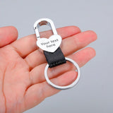 Custom Engraved Text Keychain for Boyfriend - Men's Key Holder for Car