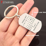 Personalized Calendar Keychain, Initial Name&Date Keyring