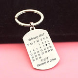 Personalized Calendar Keychain, Initial Name&Date Keyring