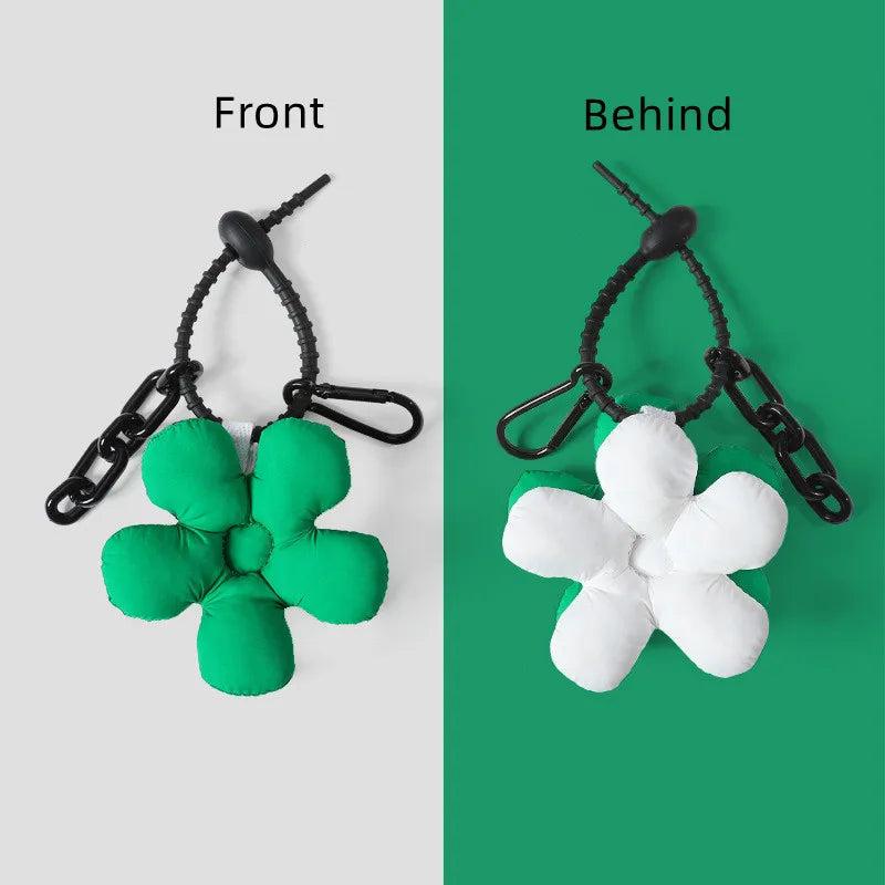 Green Couples Matching Bag Charm Flower Accessories - Boyfriend Gift