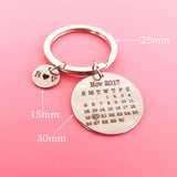 Calendar Keychain, Personalized Keyring for Couples