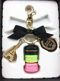 Eiffel Tower Macaron Cake Keychain Charm Car Keychain